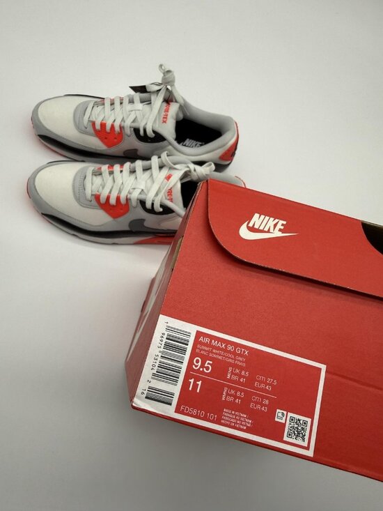 New Nike Air Max 90 GTX Shoes Men\'s Size 9.5 White Grey Gore-Tex FD5810 101 main image 13